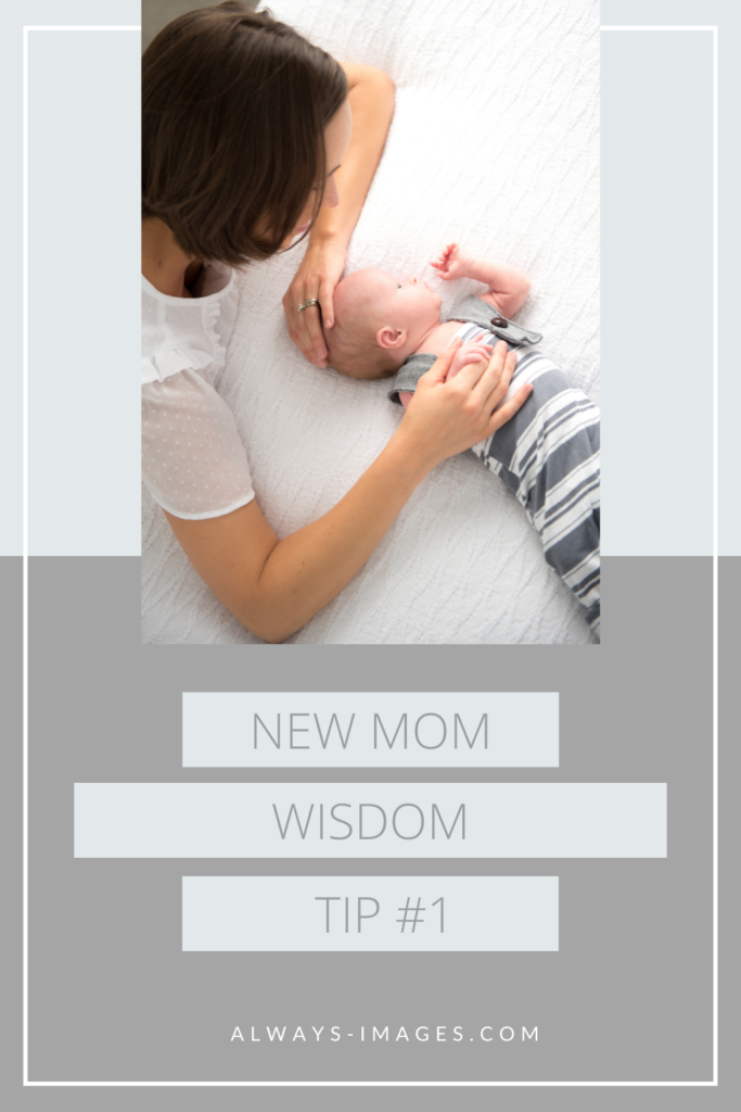 Cover for new mom tips with a mom holding newborn baby.