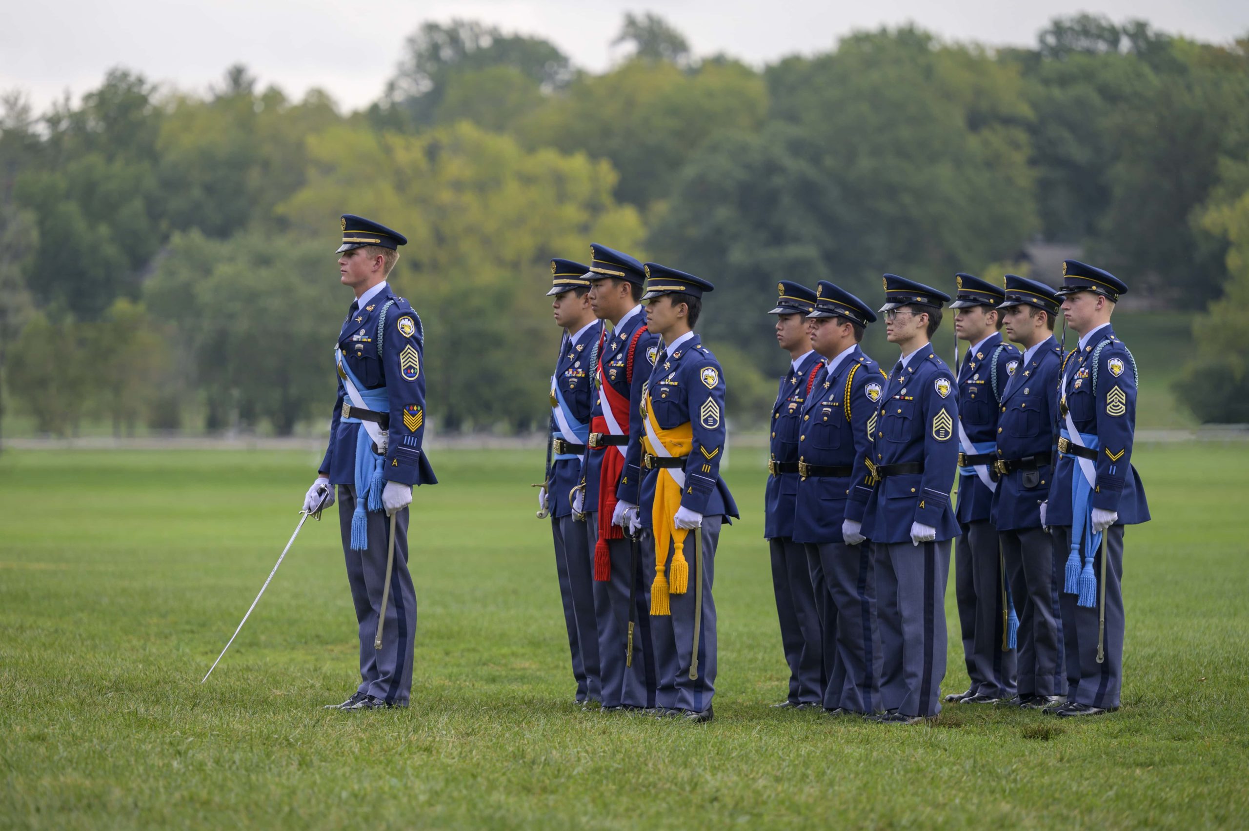 Culver Military Academy Regimental Staff in Parade