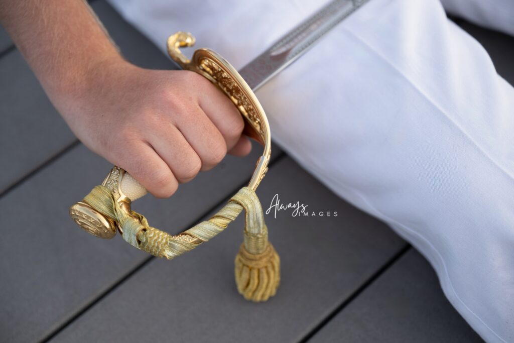 Culver Academies Regimental Naval Sabre in hand. 